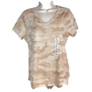 Old Navy Sand Beige Camo T-SHIRT Women's M NEW